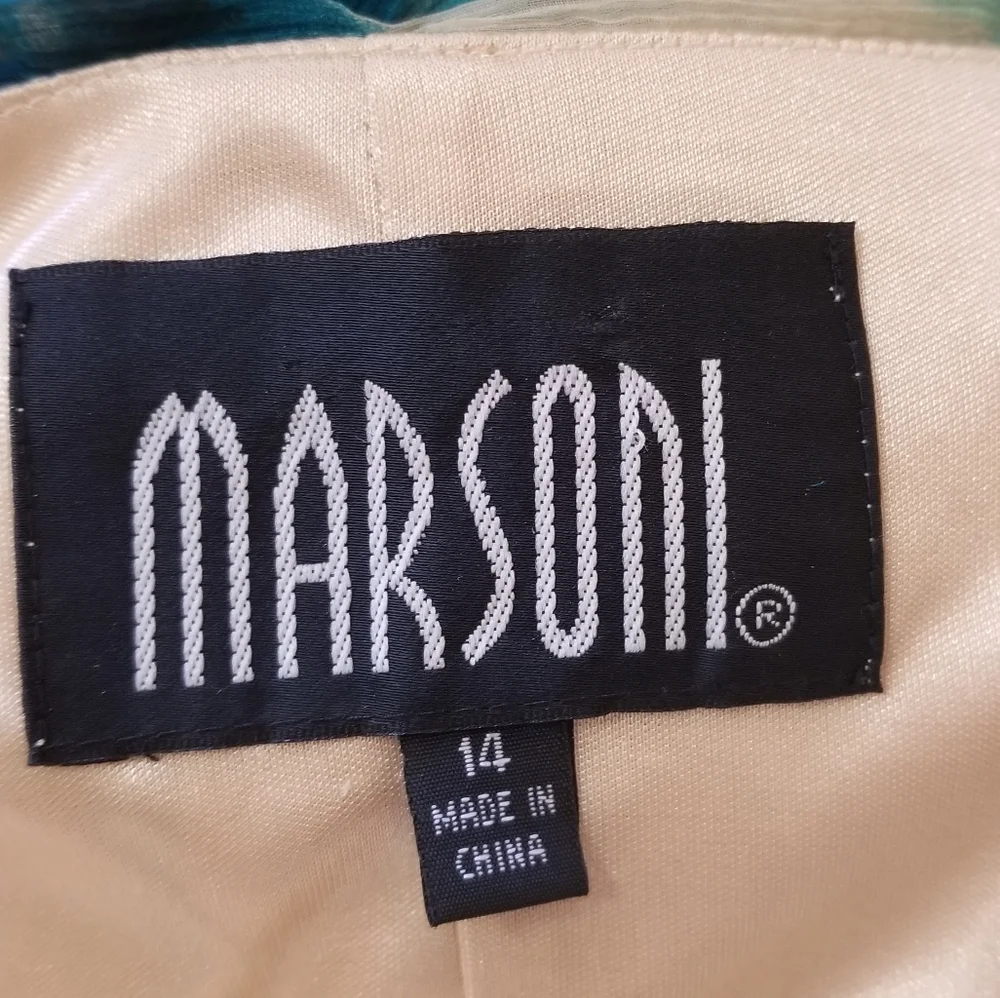 Marsoni 100% Silk Sleeveless Pleated  Dress Sz 14